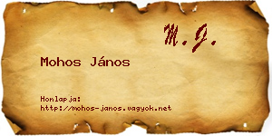 Mohos János névjegykártya