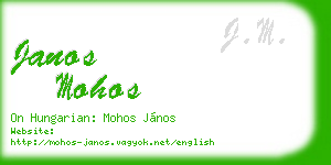 janos mohos business card