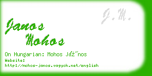 janos mohos business card